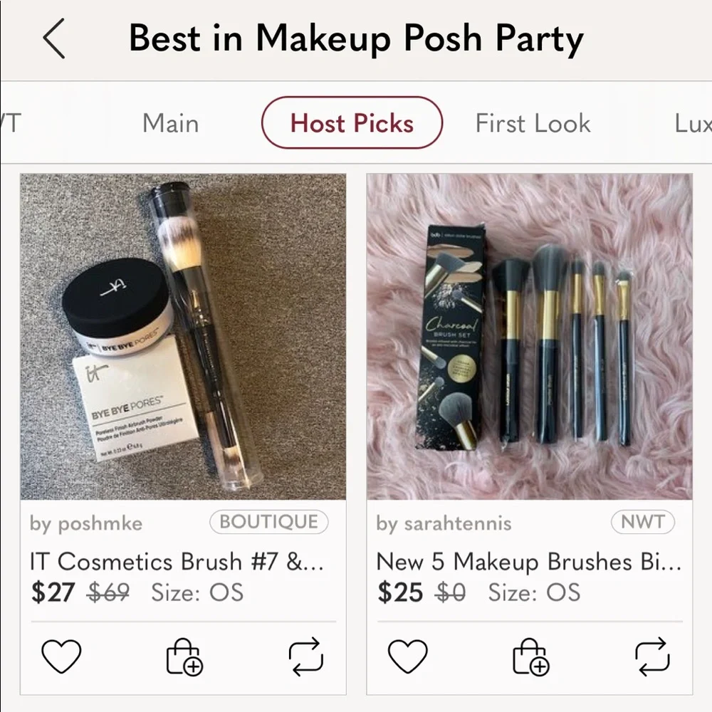 🎉HP🎉 New 5 Makeup Brushes Billion Dollar Brushes Charcoal Brush Set